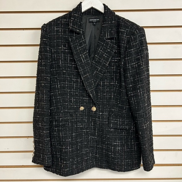 Generation Love Irene Tailored Tweed Blazer Jacket Size‎ XL Black/White Business - Picture 1 of 11
